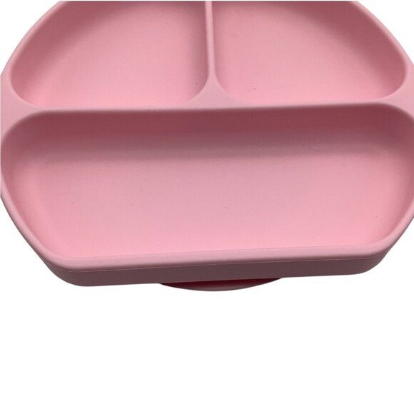 Bumkins Silicone Grip Divided Plate For Babies & Toddlers Pink Suction Base - Picture 9 of 11